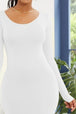 Round Neck Long Sleeve Maxi Wrap Dress -BazaarBey - www.shopbazaarbey.com