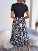 Printed Round Neck Ruffle Hem Dress -BazaarBey - www.shopbazaarbey.com