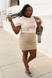  Full Size Letter Graphic Short Sleeve T-Shirt Trendsi