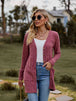 Ribbed Button-Up Cardigan with Pockets Trendsi