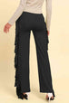 Fringe Trim Wide Leg Pants Bazaarbey