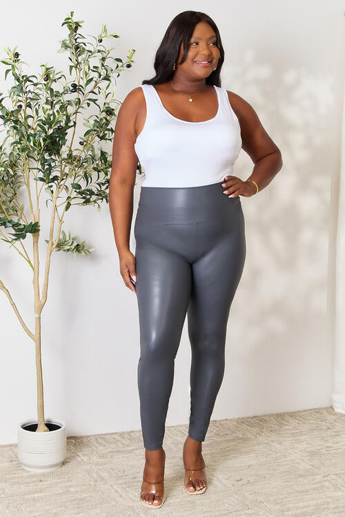 Full Size Wide Waistband High Waist Leggings Bazaarbey