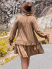 Plus Size Dot Flounce Sleeve Mini Dress -BazaarBey - www.shopbazaarbey.com