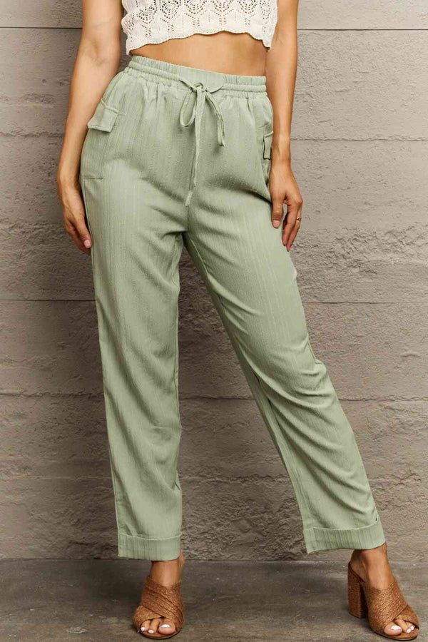 Tie Waist Long Pants Bazaarbey