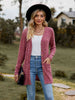 Ribbed Button-Up Cardigan with Pockets Trendsi