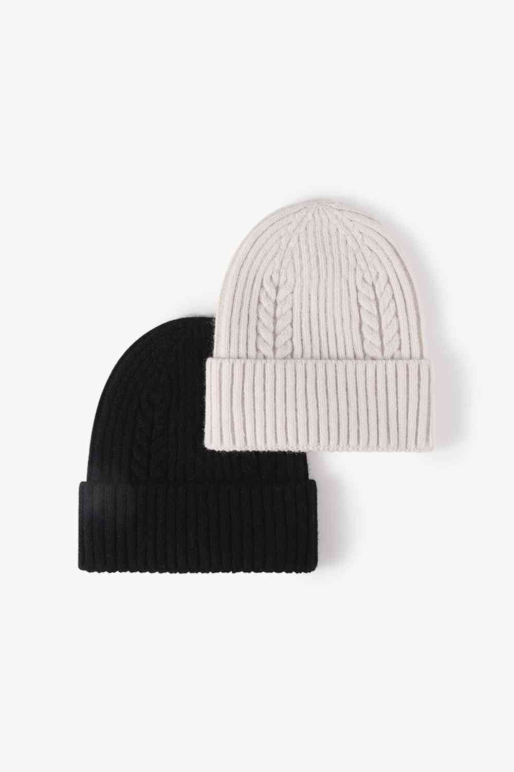 Cable-Knit Cuff Beanie Trendsi