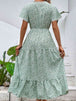  Floral V-Neck Tiered Dress -BazaarBey - www.shopbazaarbey.com