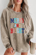 MERRY AND BRIGHT Graphic Sweatshirt Bazaarbey