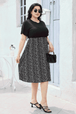 Round Neck Short Sleeve Printed Dress -BazaarBey - www.shopbazaarbey.com