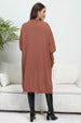 Lantern Sleeve Open Front Pocketed Cardigan Trendsi