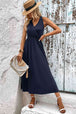  Neck Slit Sleeveless Dress -BazaarBey - www.shopbazaarbey.com