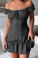 Printed Off-Shoulder Ruffle Hem Dress -BazaarBey - www.shopbazaarbey.com