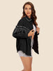 Raw Hem Fringe Detail Denim Jacket Bazaarbey