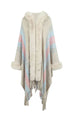 Color Block Fringe Detail Poncho Bazaarbey
