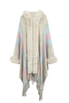 Color Block Fringe Detail Poncho Bazaarbey