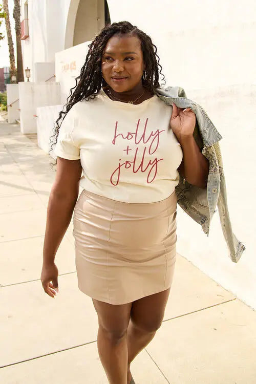  Full Size Letter Graphic Short Sleeve T-Shirt Trendsi