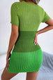 Color Block Cutout Short Sleeve Sweater Dress -BazaarBey - www.shopbazaarbey.com