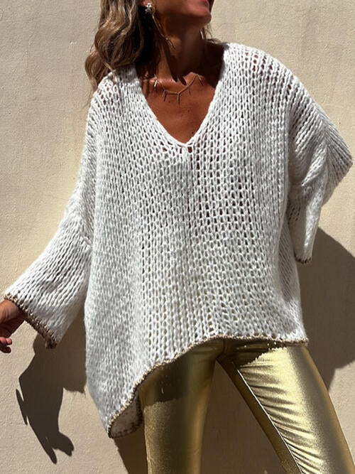  V-Neck Long Sleeve Sweater Bazaarbey