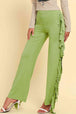 Fringe Trim Wide Leg Pants Bazaarbey