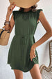 Ruffled Tie-Waist Keyhole Dress -BazaarBey - www.shopbazaarbey.com