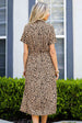 Animal Print Short Sleeve Belted Dress -BazaarBey - www.shopbazaarbey.com