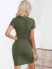  Short Sleeve Bodycon Dress -BazaarBey - www.shopbazaarbey.com