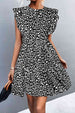Leopard Round Neck Mini Dress -BazaarBey - www.shopbazaarbey.com