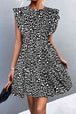 Leopard Round Neck Mini Dress -BazaarBey - www.shopbazaarbey.com