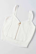 Zip-Up Cutout Sleeveless Knit Top Trendsi