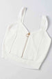Zip-Up Cutout Sleeveless Knit Top Trendsi