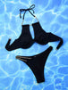 Halter Neck Chain Detail Two-Piece Bikini Set Bazaarbey