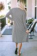 Stripe  Long Cardigan Trendsi
