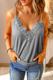 Full Size Lace Trim V-Neck Cami Top Bazaarbey