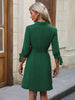Collared Neck Button-Up Three-Quater Sleeve Dress -BazaarBey - www.shopbazaarbey.com
