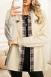Plaid Button Down Collared Jacket Trendsi