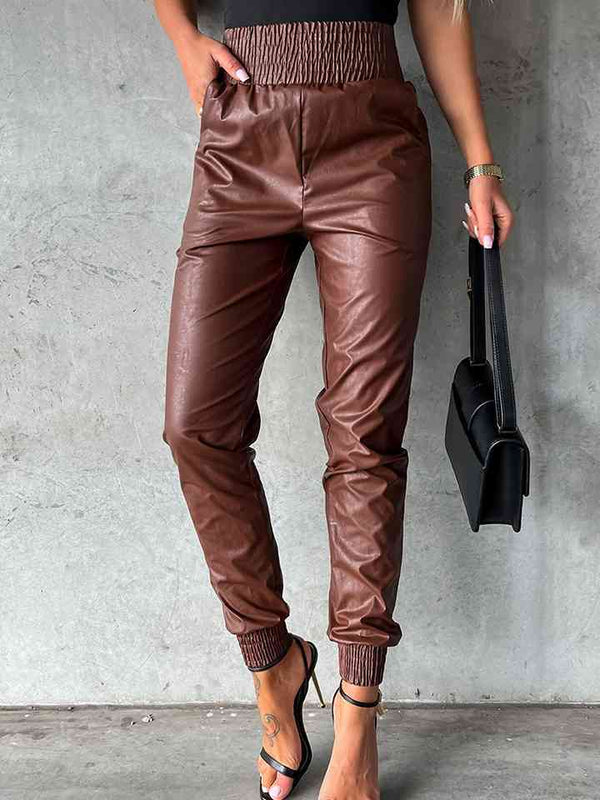 Smocked Waist Long Pants Bazaarbey