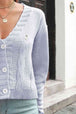 Cable-Knit Button Down Cardigan Trendsi