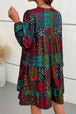 Printed Balloon Sleeve Tiered Dress -BazaarBey - www.shopbazaarbey.com