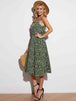  Floral Tied Spaghetti Strap Dress -BazaarBey - www.shopbazaarbey.com