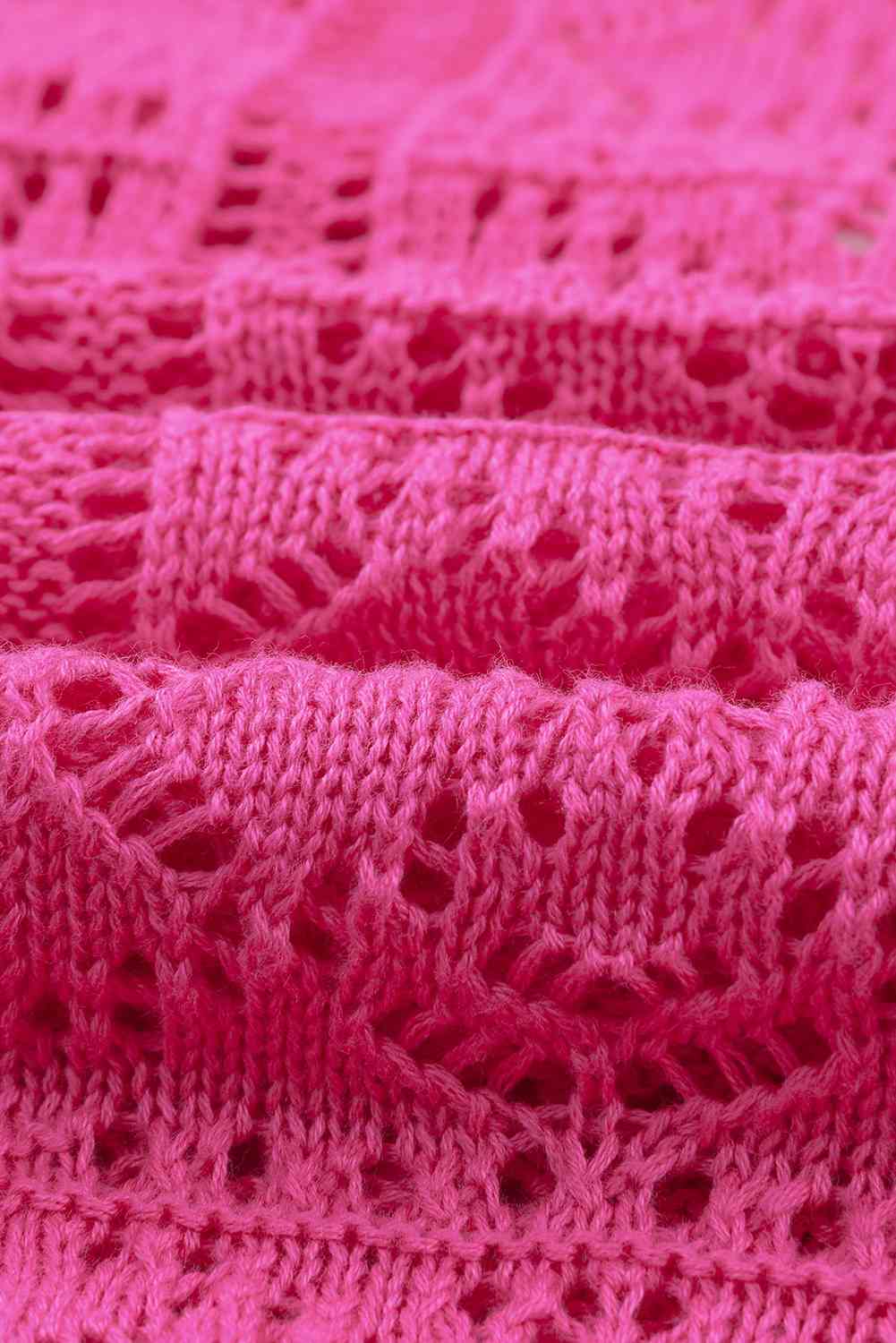 Openwork Button Down Cardigan Trendsi