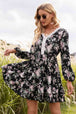 Floral Lace Trim Long Sleeve Dress -BazaarBey - www.shopbazaarbey.com