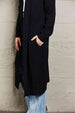  Waffle Knit  Duster Cardigan With Pockets Trendsi