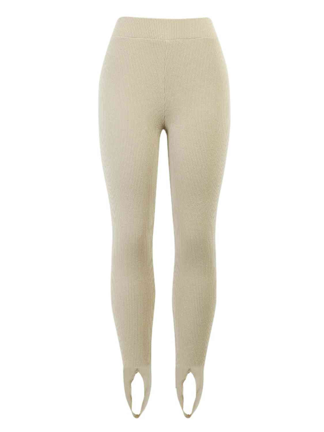 Ribbed Mid Waist Leggings Bazaarbey