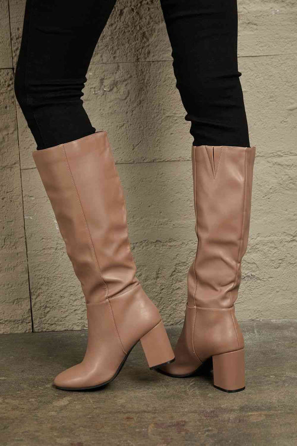  Block Heel Knee High Boots Trendsi