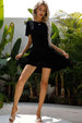 Round Neck Short Sleeve Mini A-Line Dress -BazaarBey - www.shopbazaarbey.com
