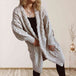 Cable-Knit Open Front Dropped Shoulder Cardigan Trendsi
