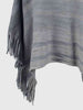 Striped Boat Neck Poncho with Fringes Bazaarbey