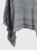 Striped Boat Neck Poncho with Fringes Bazaarbey