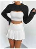 Distressed Long Sleeve Cropped Sweater Trendsi