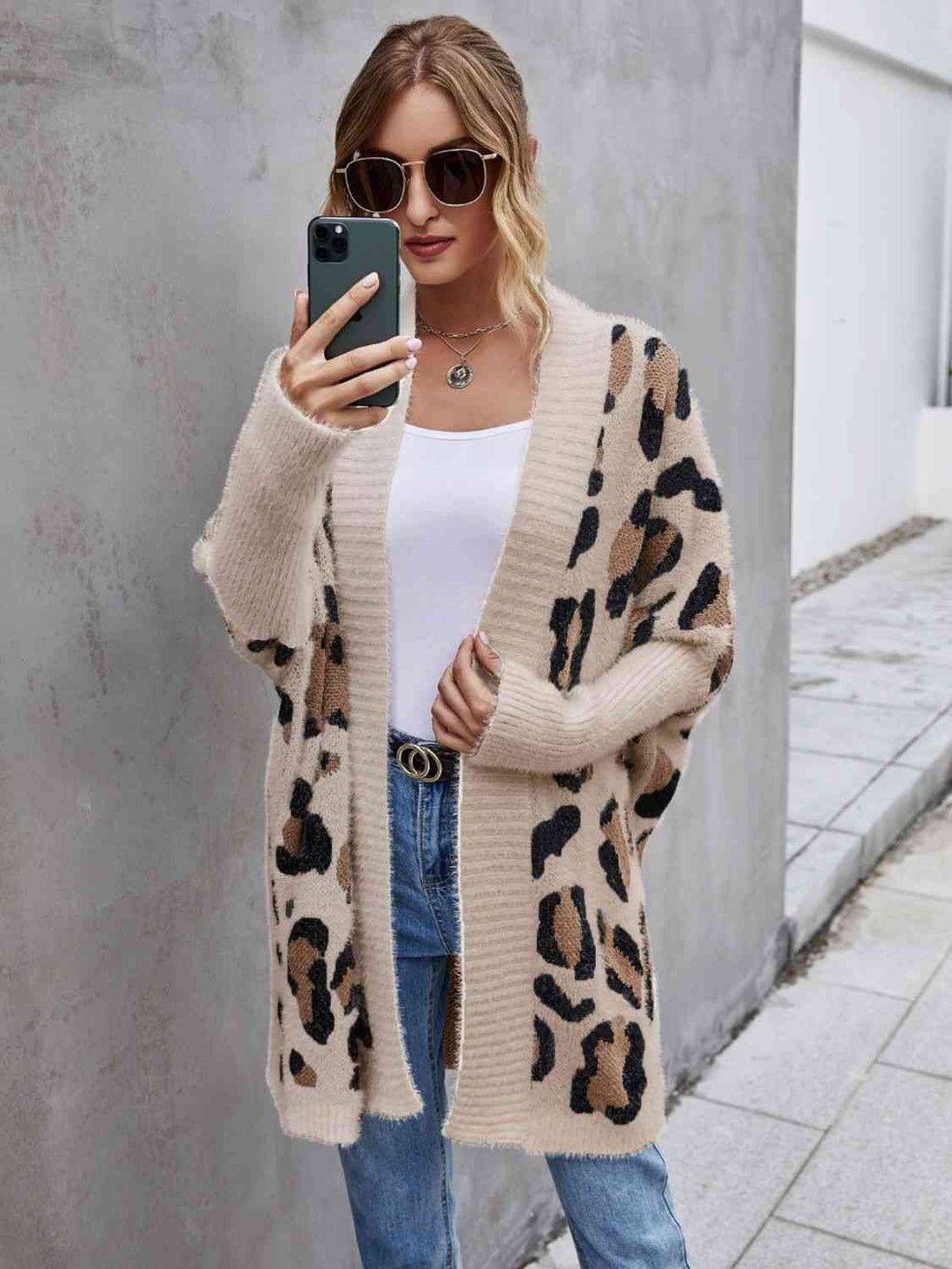 Pattern Fuzzy Cardigan Bazaarbey